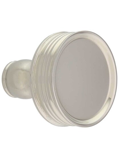 Ridged Cabinet Knob - 1 1/4 inch Diameter in Polished Nickel.
